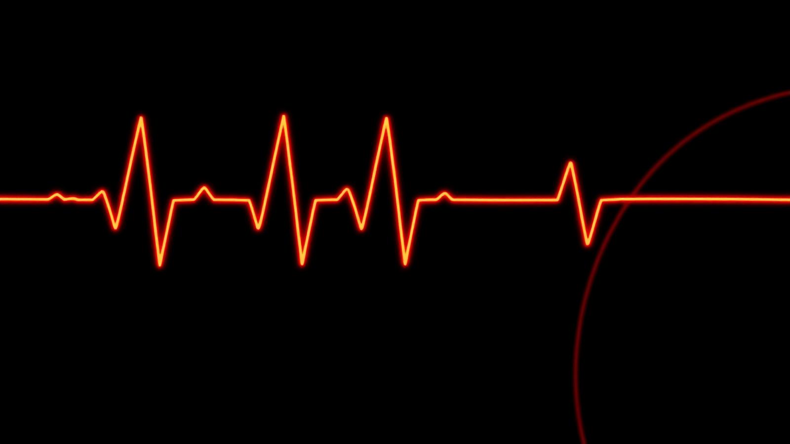 Heartbeat line transitioning into a tachometer curve